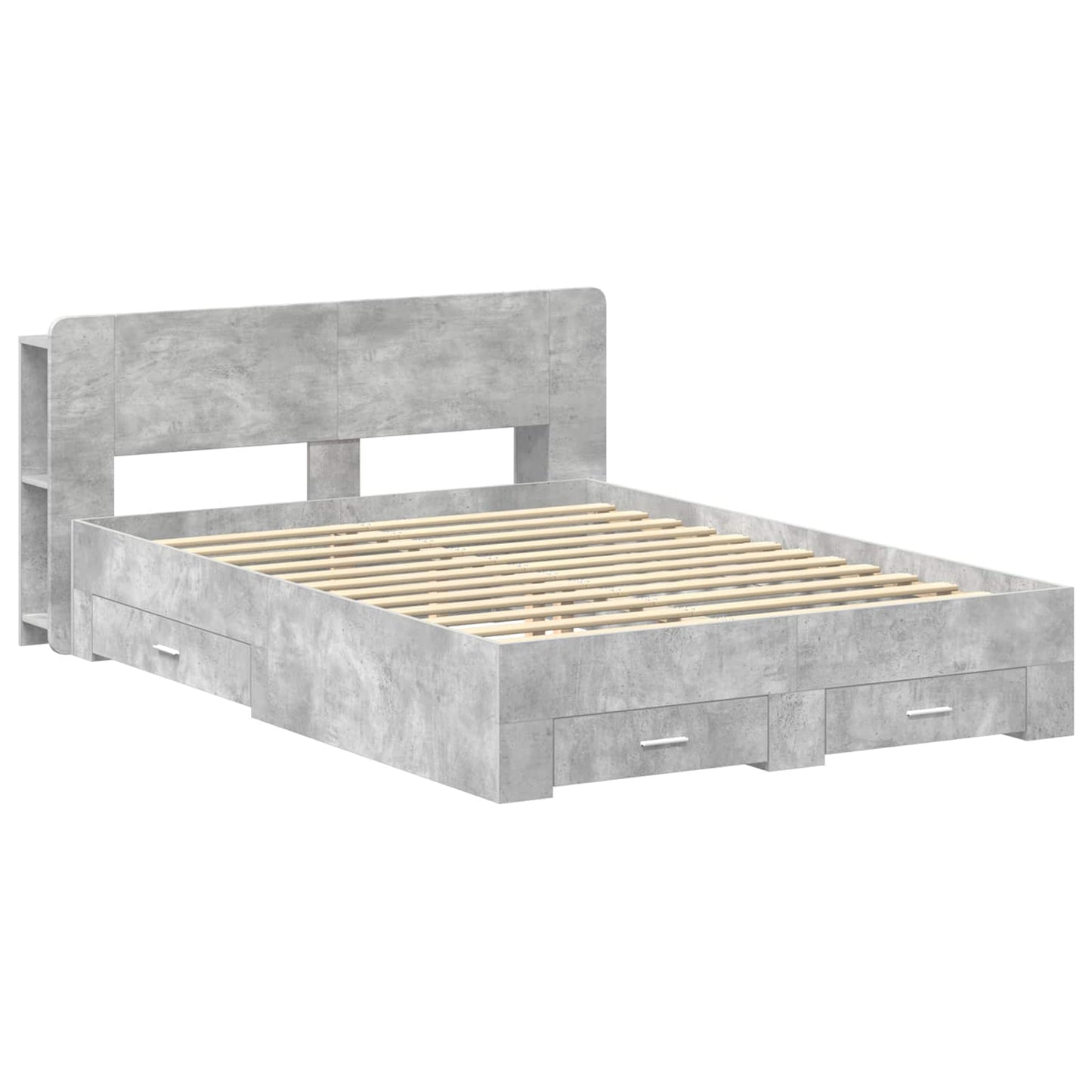 Telaio del letto con storage Grigio Cemento 160 x 200 cm | homemem39
