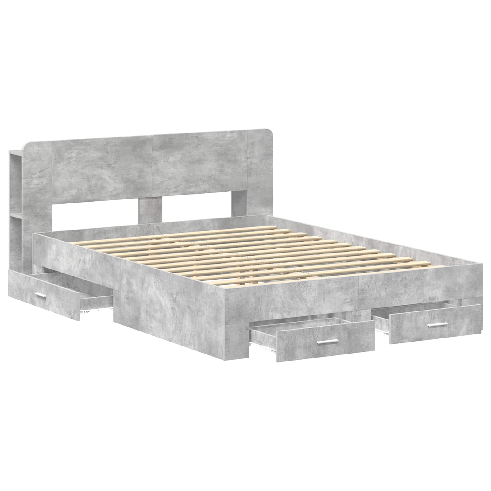 Telaio del letto con storage Grigio Cemento 160 x 200 cm | homemem39