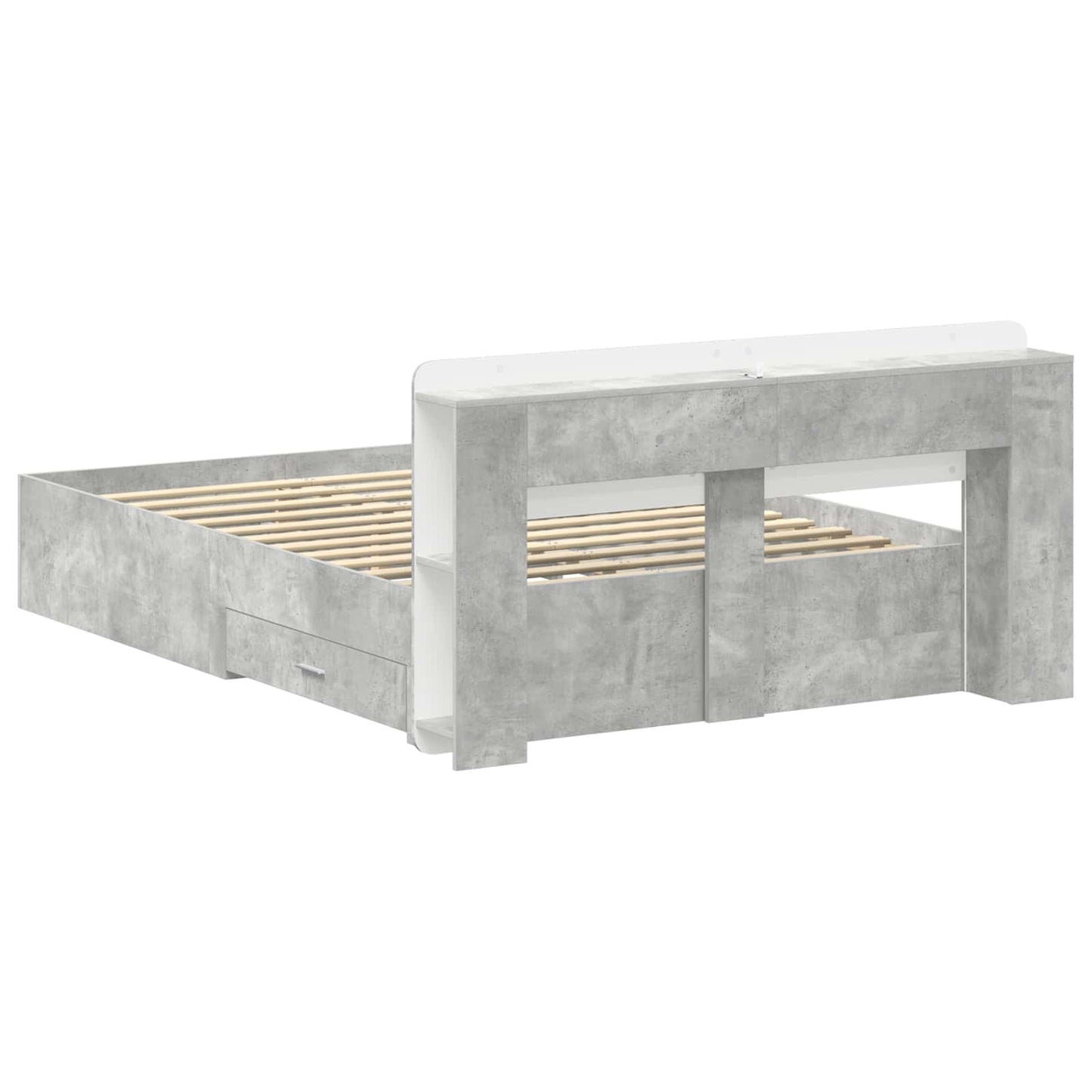Telaio del letto con storage Grigio Cemento 160 x 200 cm | homemem39
