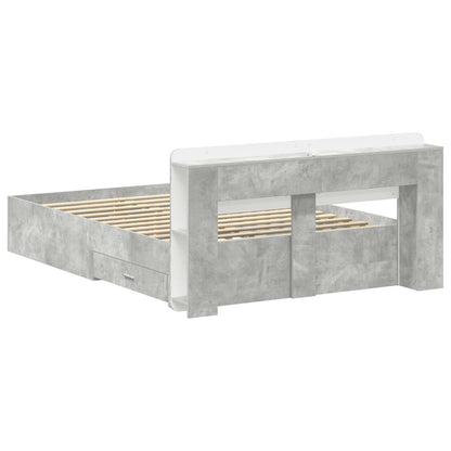 Telaio del letto con storage Grigio Cemento 160 x 200 cm | homemem39