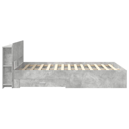 Telaio del letto con storage Grigio Cemento 160 x 200 cm | homemem39