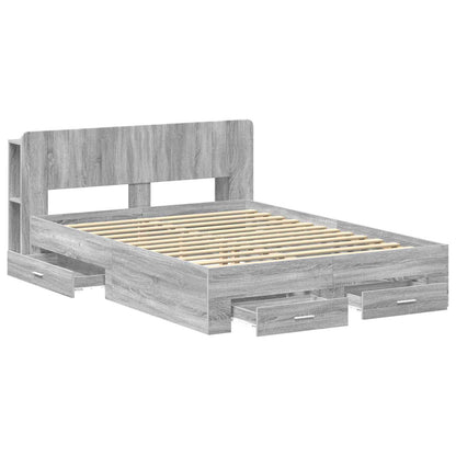 Telaio del letto con storage Sonoma grigio 160 x 200 cm | homemem39