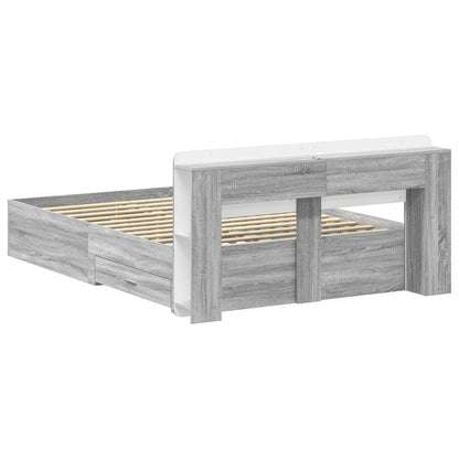 Telaio del letto con storage Sonoma grigio 160 x 200 cm | homemem39