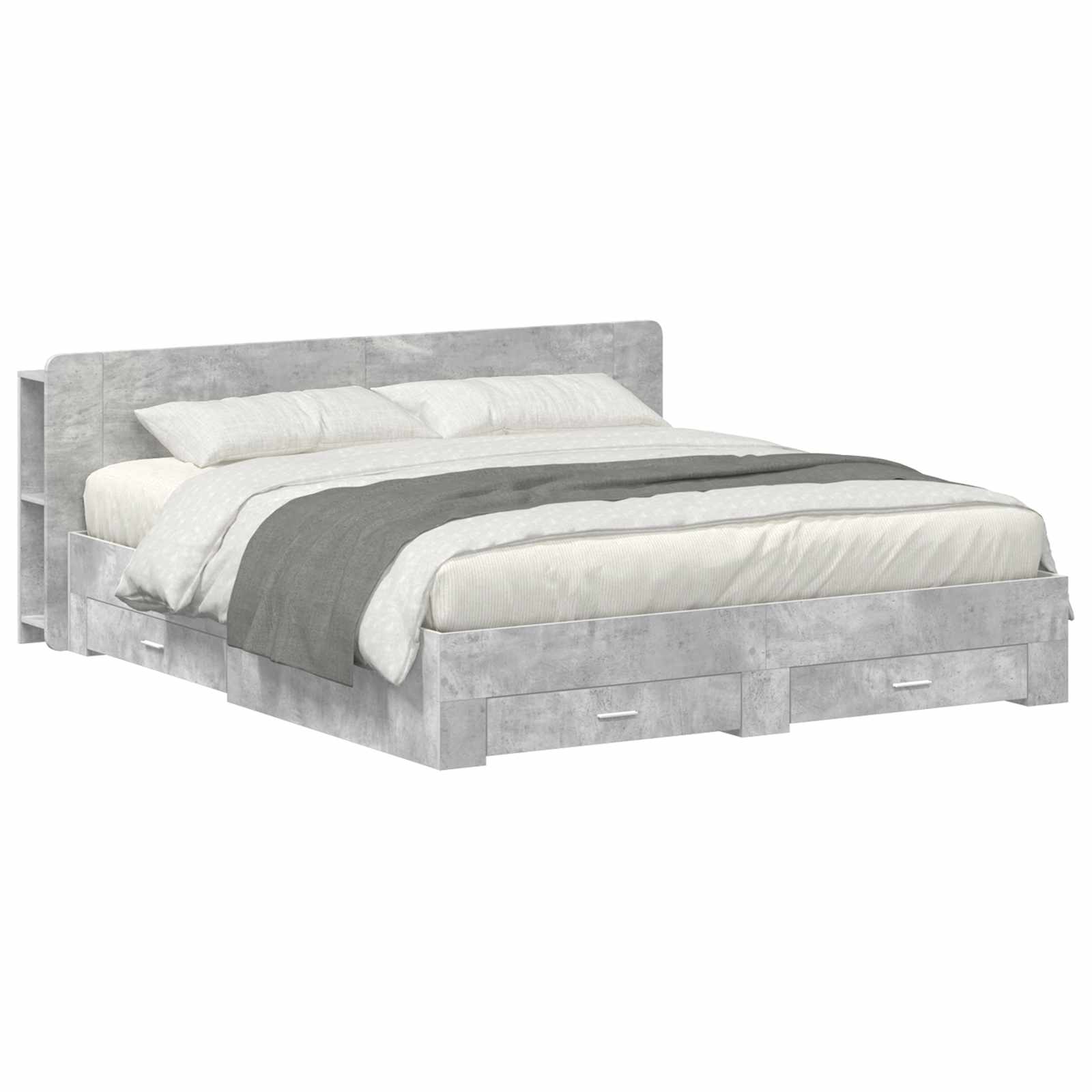 Telaio del letto con storage Grigio Cemento 200 x 200 cm | homemem39