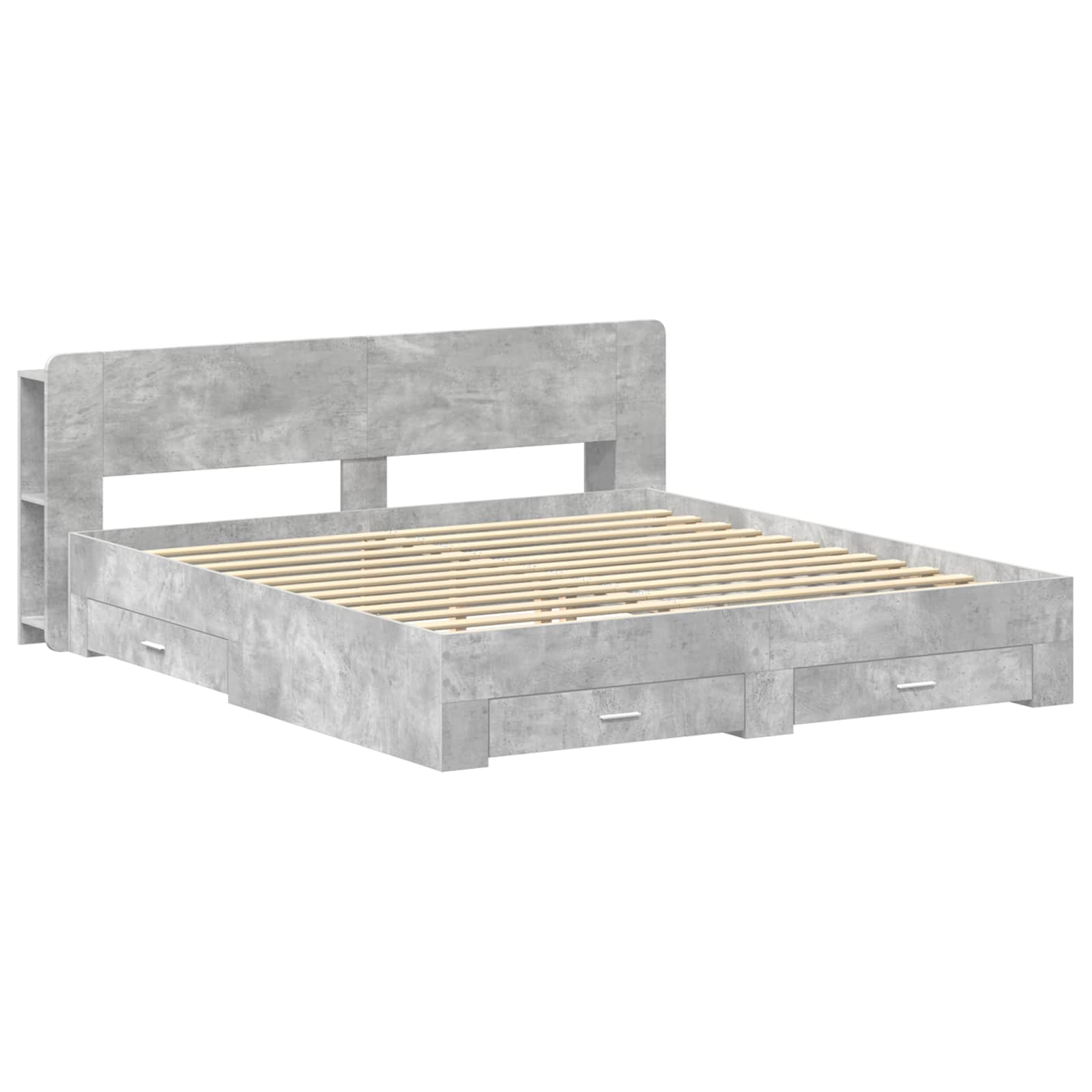 Telaio del letto con storage Grigio Cemento 200 x 200 cm | homemem39