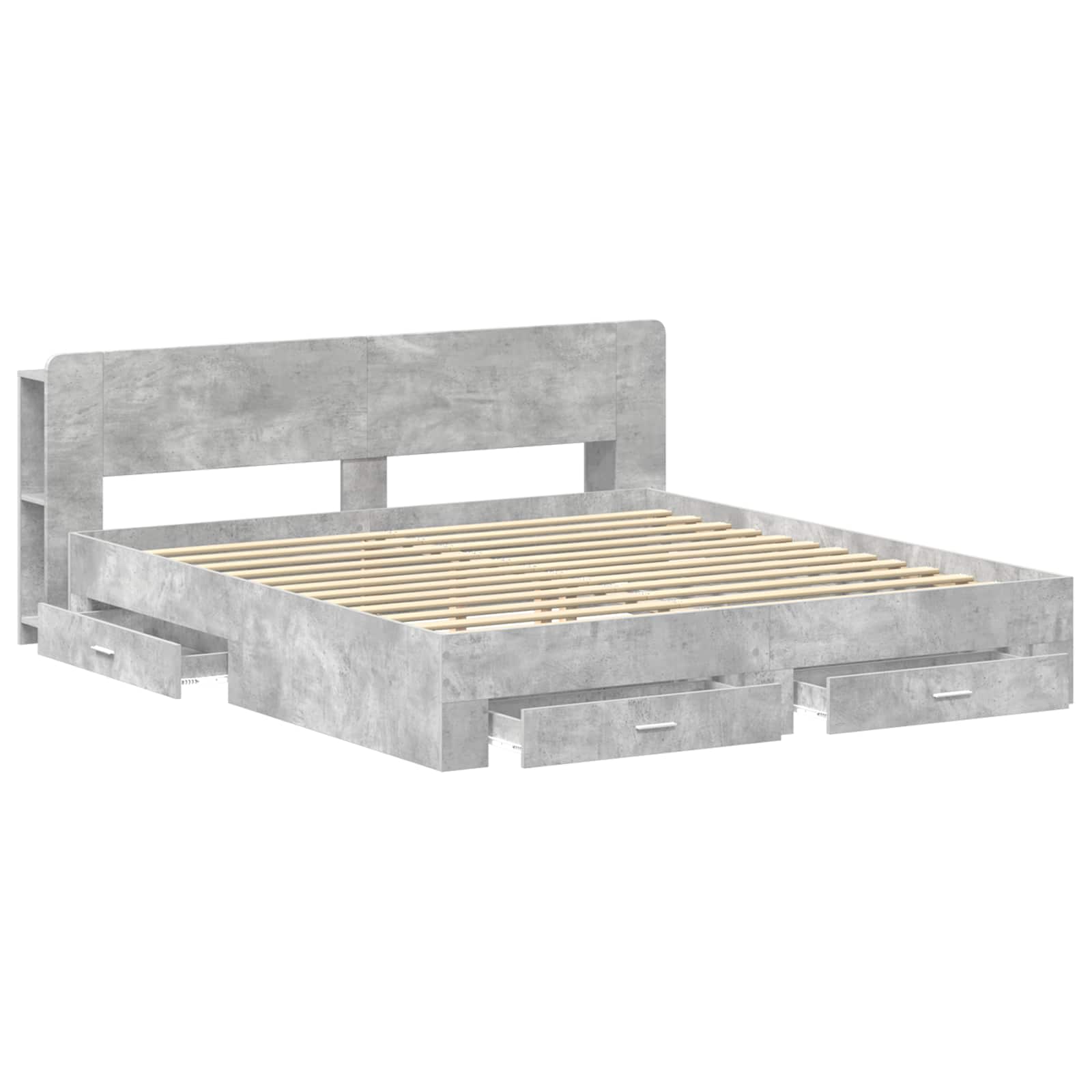 Telaio del letto con storage Grigio Cemento 200 x 200 cm | homemem39