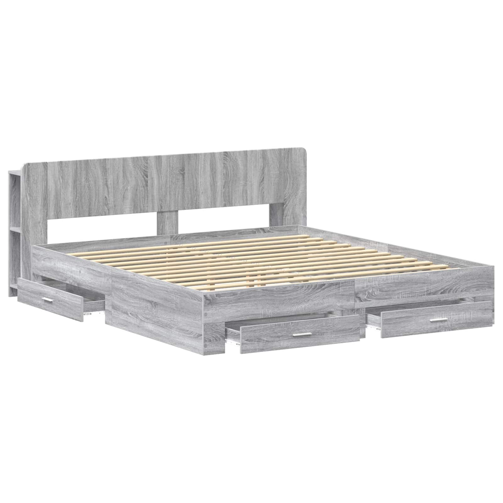 Telaio del letto con storage Sonoma grigio 200 x 200 cm | homemem39