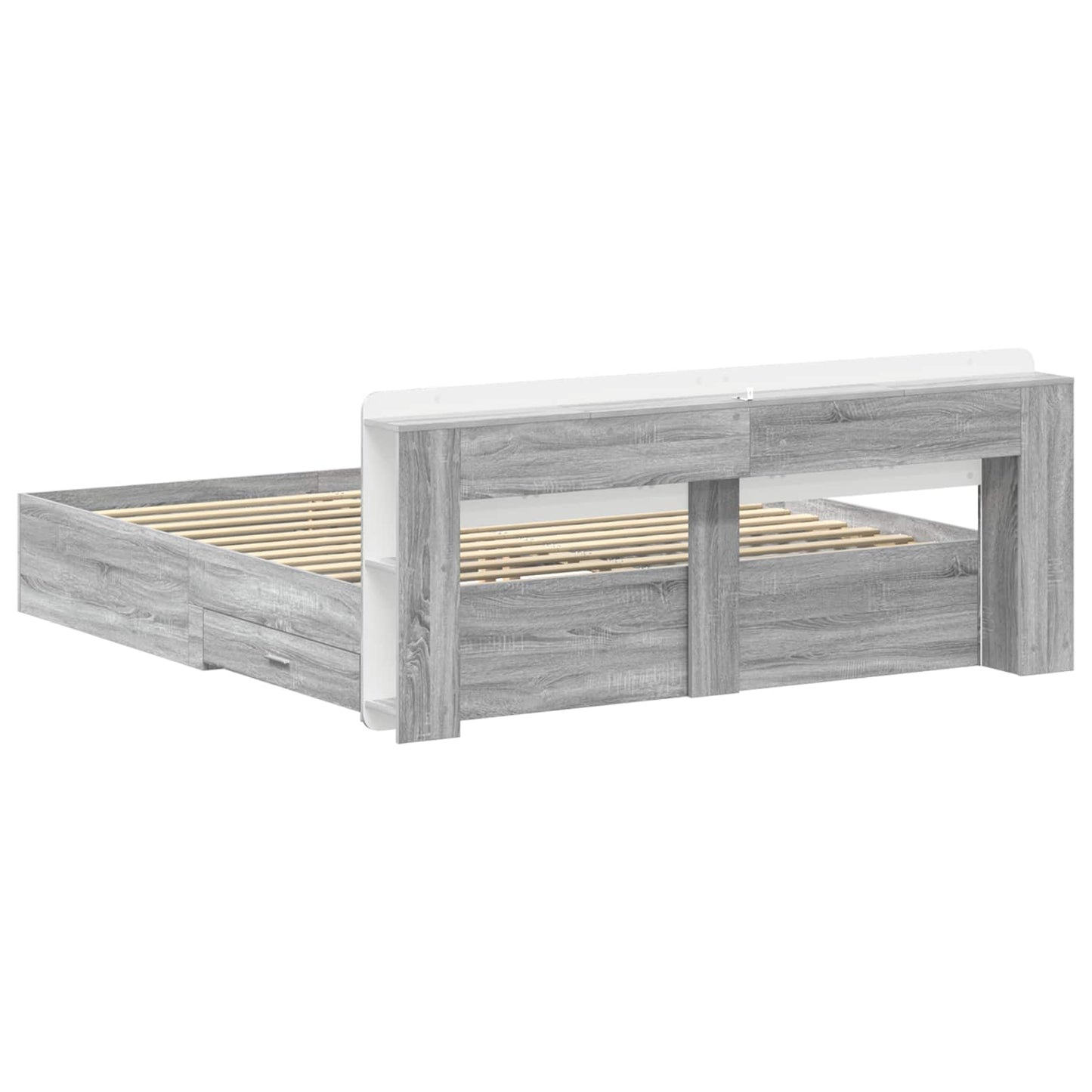 Telaio del letto con storage Sonoma grigio 200 x 200 cm | homemem39