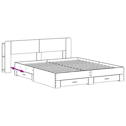 Telaio del letto con storage Sonoma grigio 200 x 200 cm | homemem39