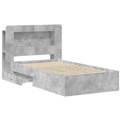 Telaio del letto con storage Grigio Cemento 75 x 190 cm | homemem39