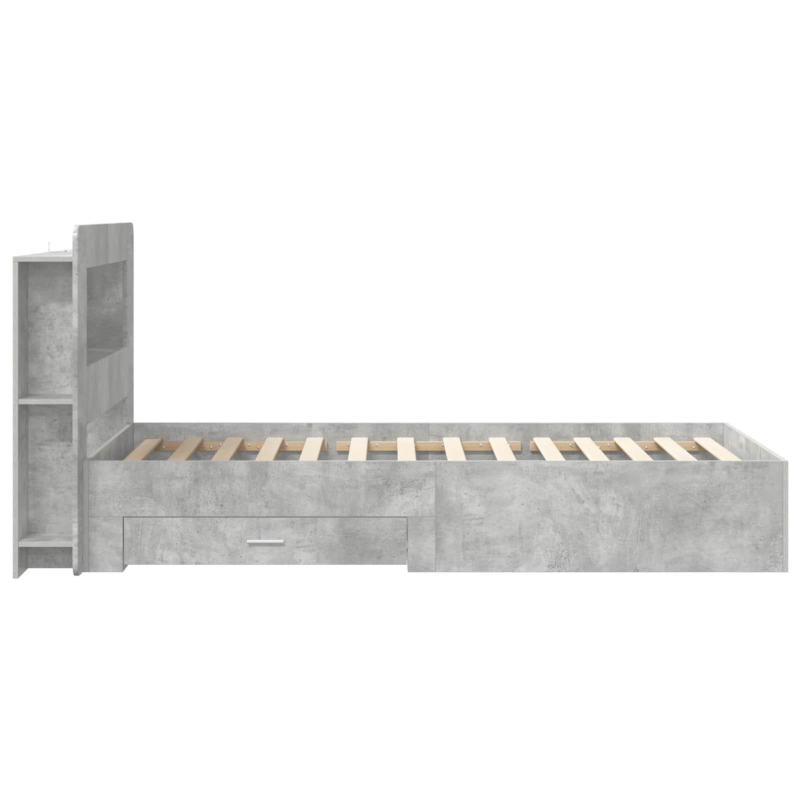 Telaio del letto con storage Grigio Cemento 75 x 190 cm | homemem39