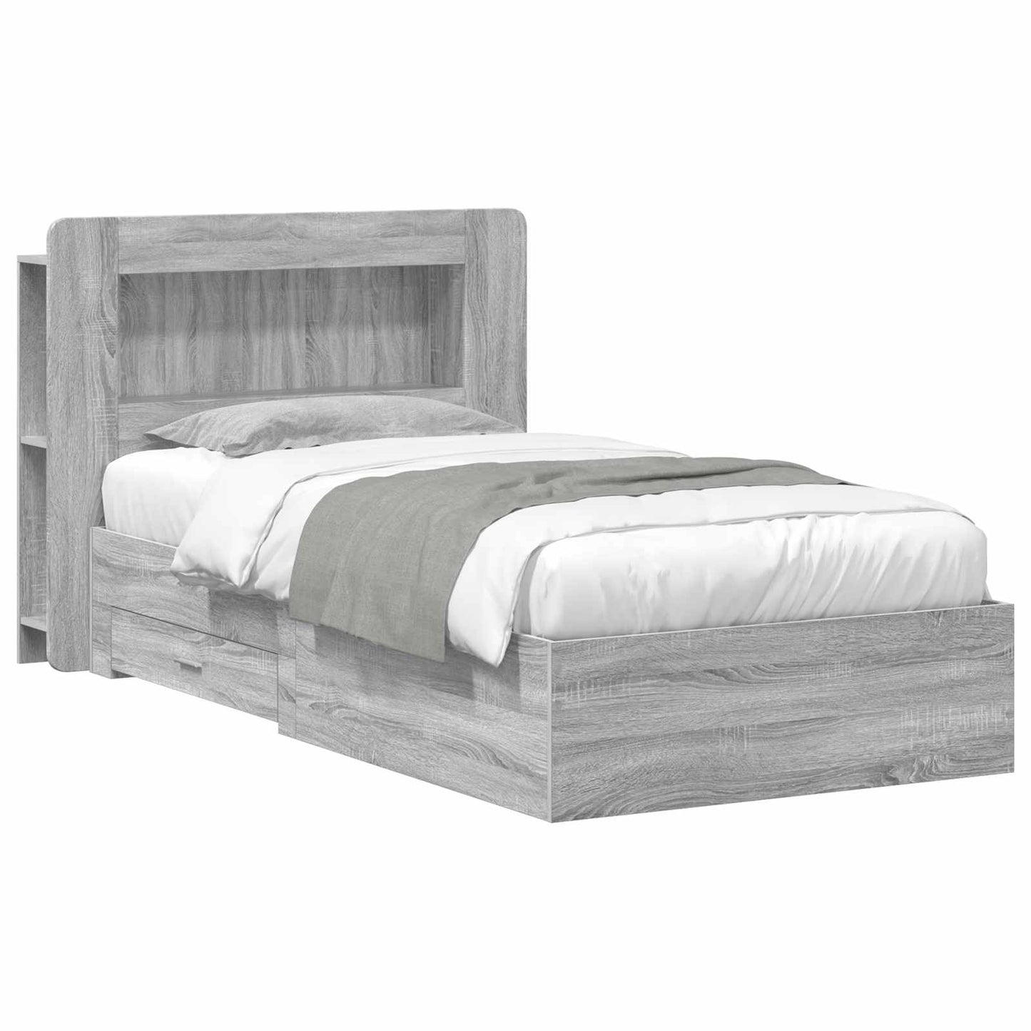 Telaio del letto con storage Sonoma grigio 75 x 190 cm