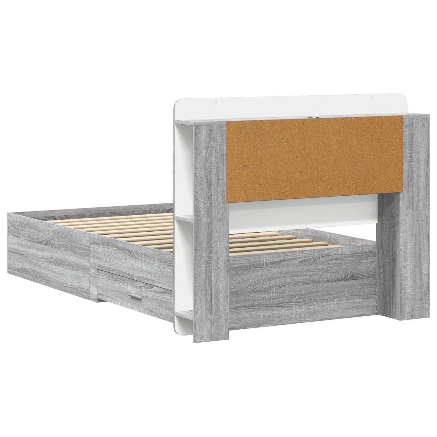 Telaio del letto con storage Sonoma grigio 75 x 190 cm