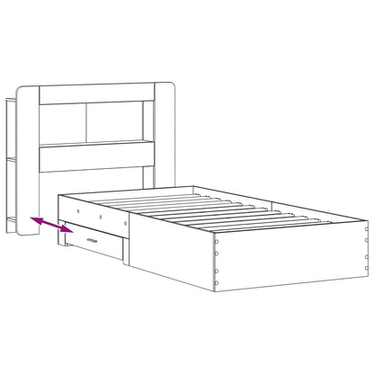 Telaio del letto con storage Rovere Sonoma 75 x 190 cm | homemem39