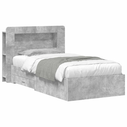 Telaio del letto con storage Grigio Cemento 80 x 200 cm | homemem39