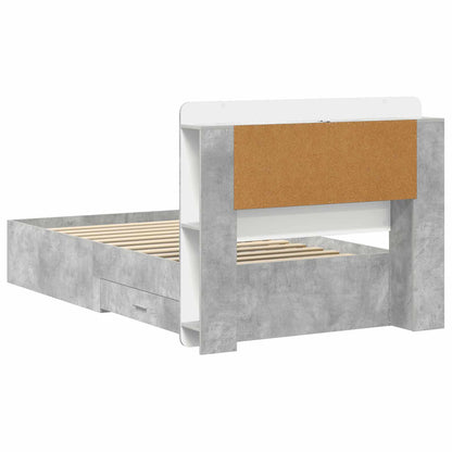 Telaio del letto con storage Grigio Cemento 80 x 200 cm | homemem39