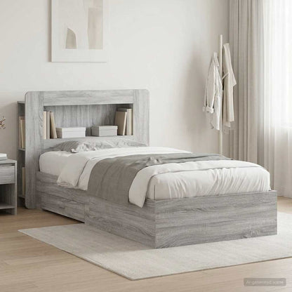 Telaio del letto con storage Sonoma grigio 80 x 200 cm | homemem39