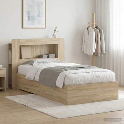 Telaio del letto con storage Rovere Sonoma 80 x 200 cm | homemem39