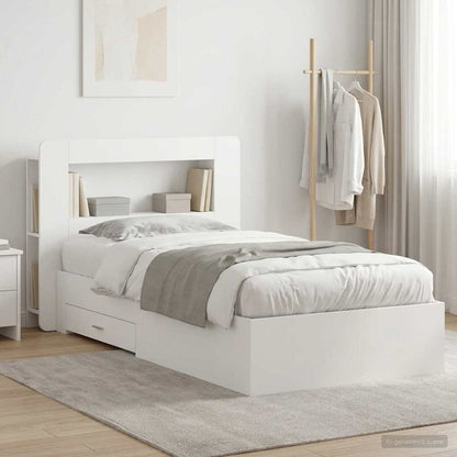Telaio del letto con storage con testiera Bianco 80 x 200 cm | homemem39
