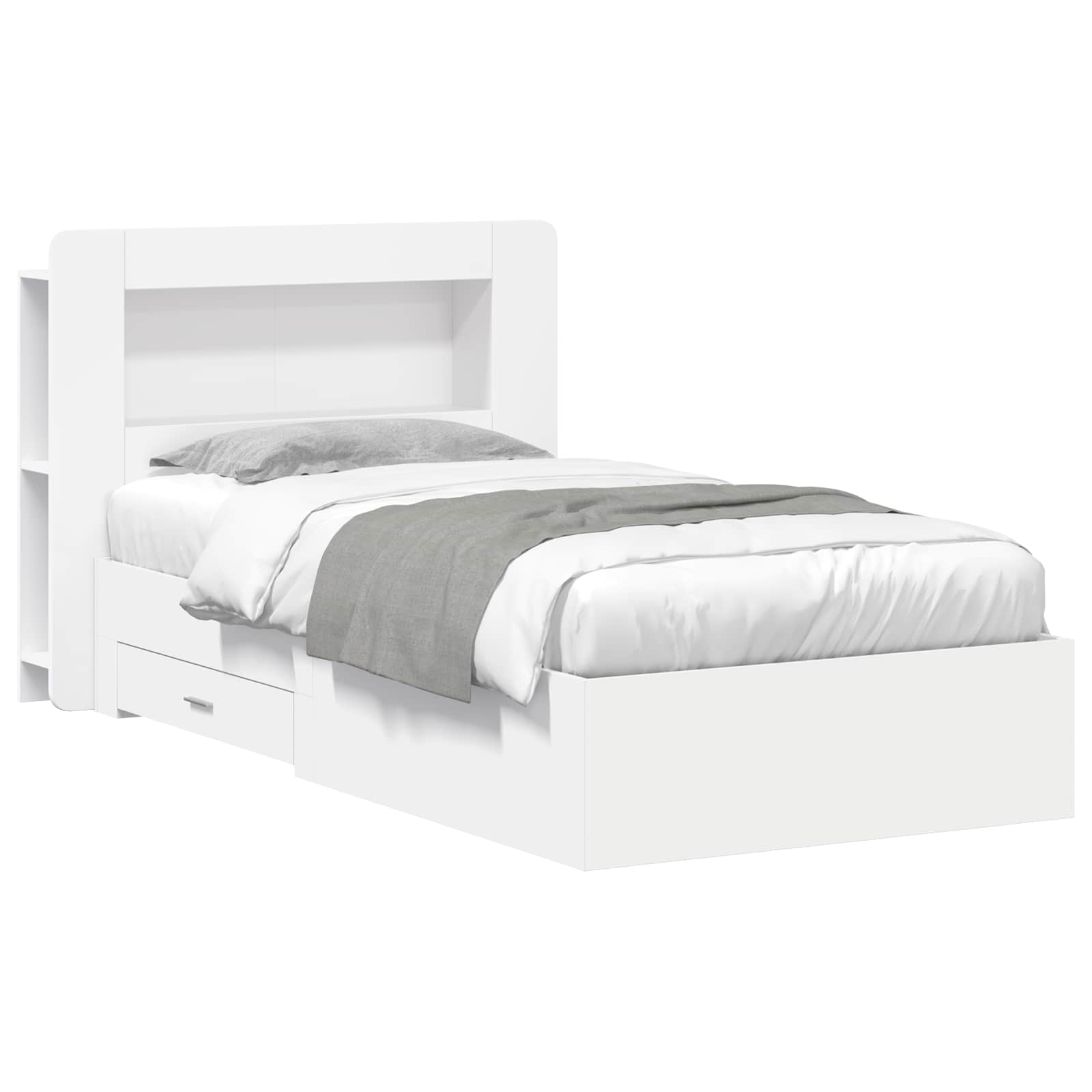 Telaio del letto con storage con testiera Bianco 80 x 200 cm | homemem39