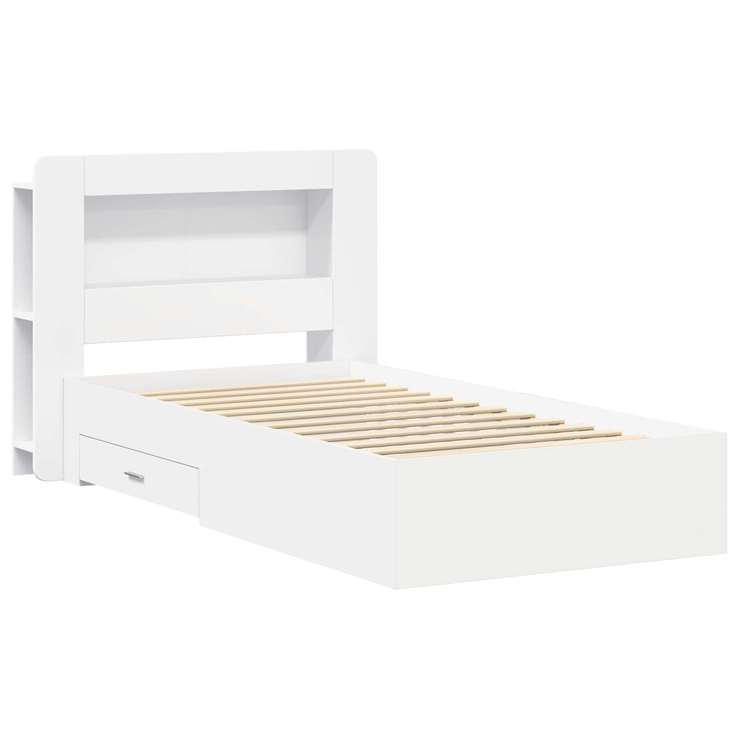 Telaio del letto con storage con testiera Bianco 80 x 200 cm | homemem39
