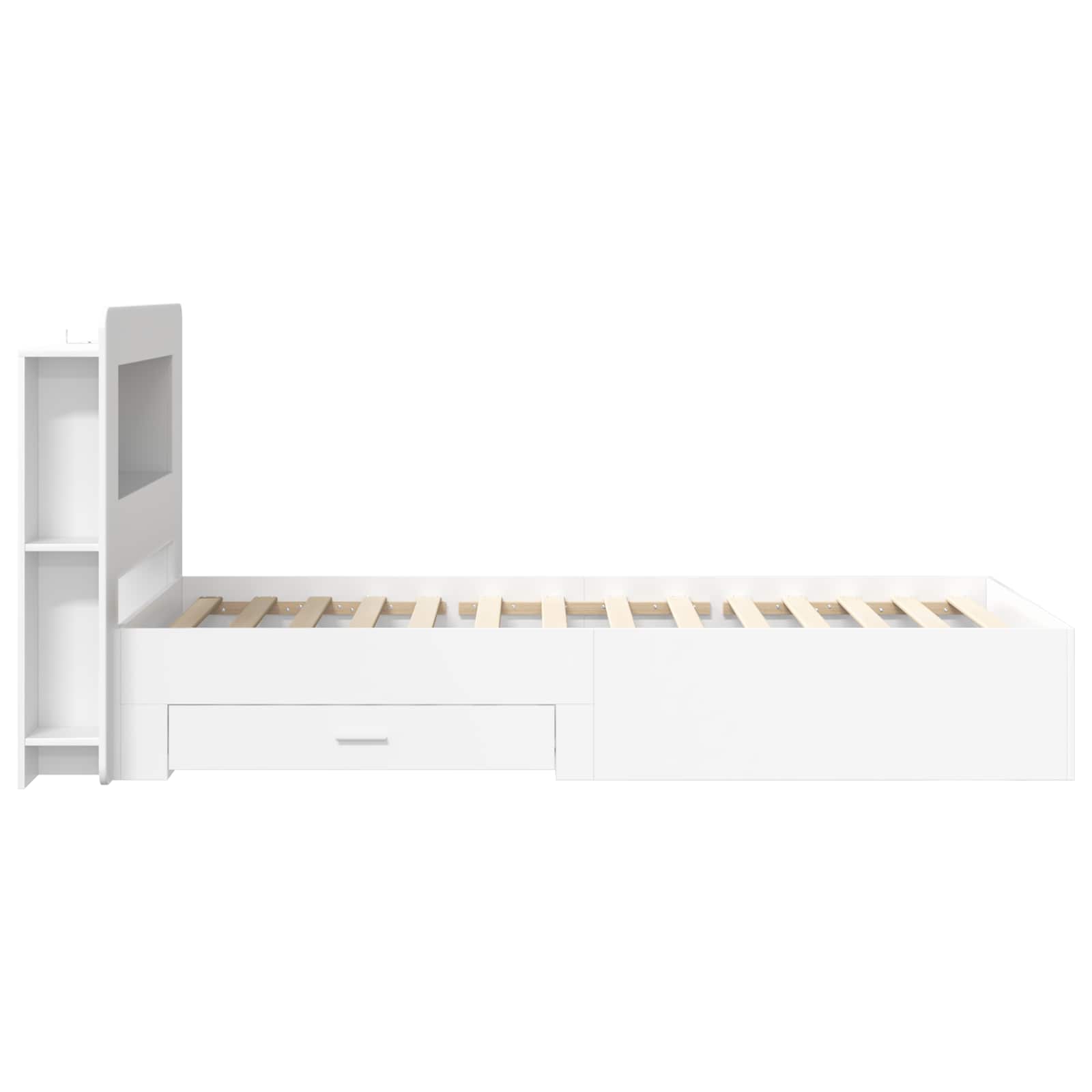 Telaio del letto con storage con testiera Bianco 80 x 200 cm | homemem39
