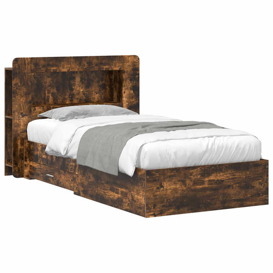 Telaio del letto con storage Rovere Fumo 90 x 190 cm | homemem39