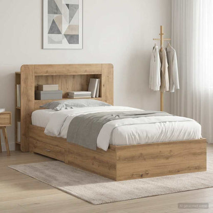 Telaio del letto con storage Rovere Artigianale 100 x 200 cm | homemem39