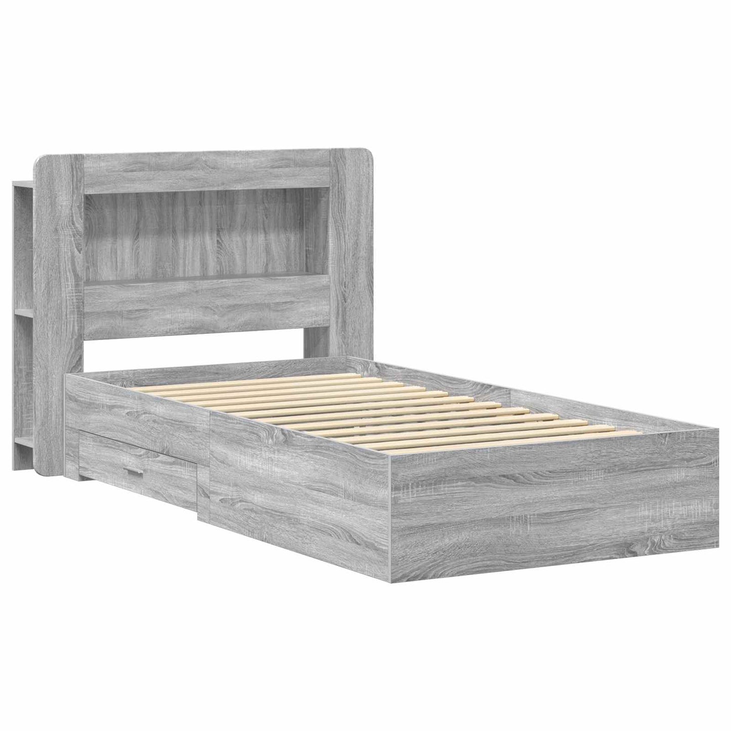 Telaio del letto con storage Sonoma grigio 100 x 200 cm | homemem39
