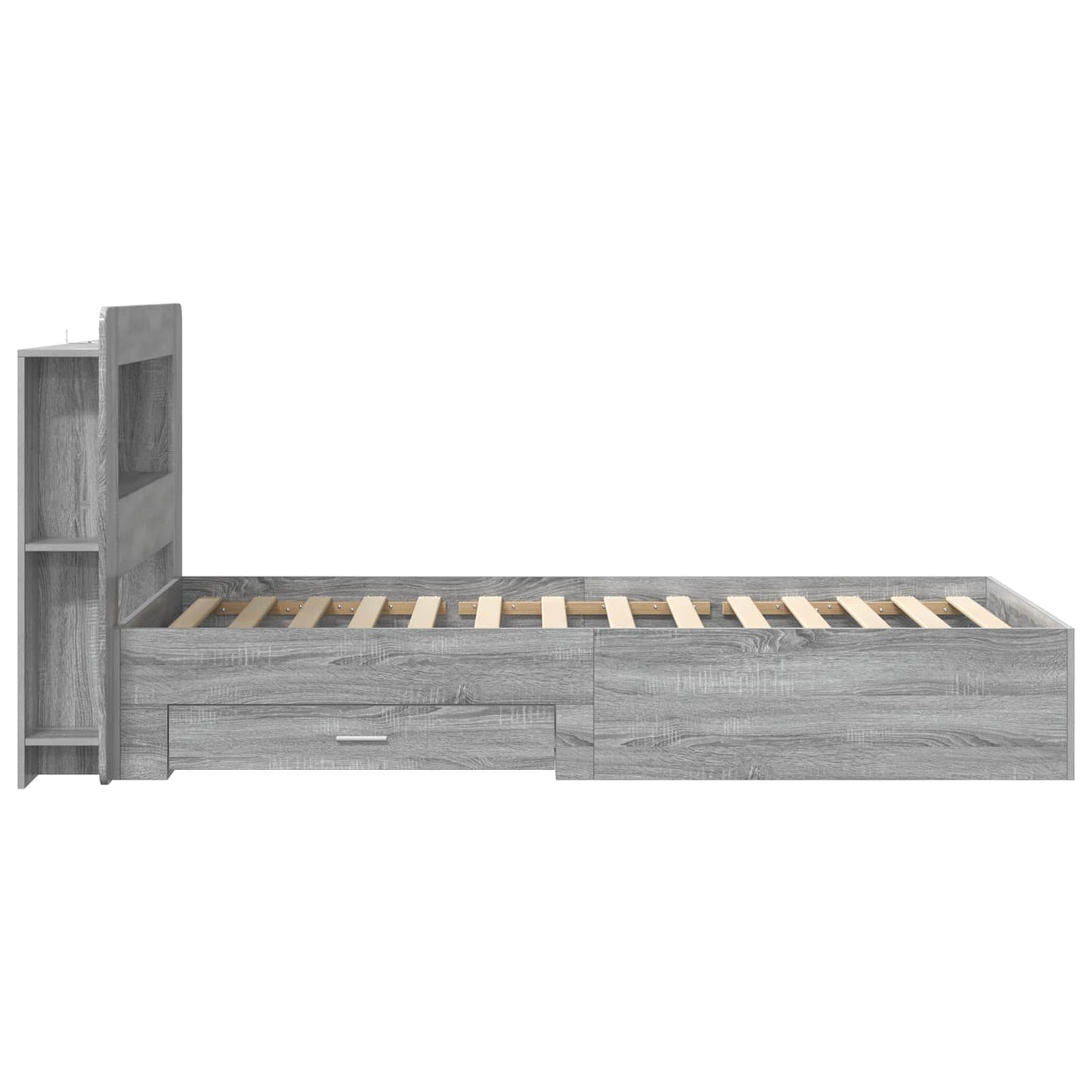 Telaio del letto con storage Sonoma grigio 100 x 200 cm | homemem39