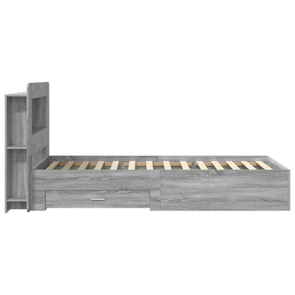 Telaio del letto con storage Sonoma grigio 100 x 200 cm | homemem39