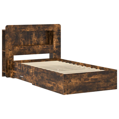 Telaio del letto con storage Rovere Fumo 100 x 200 cm | homemem39