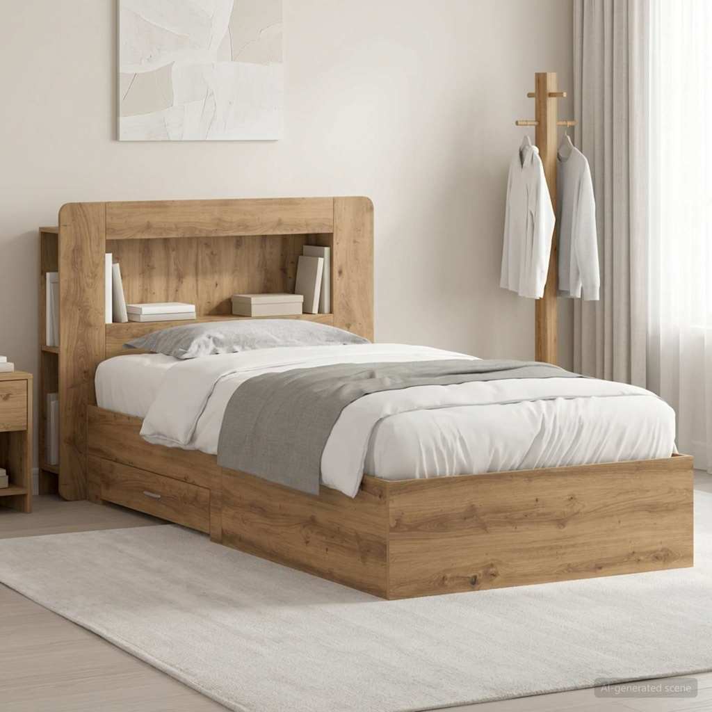 Telaio del letto con storage Rovere Artigianale 90 x 200 cm | homemem39