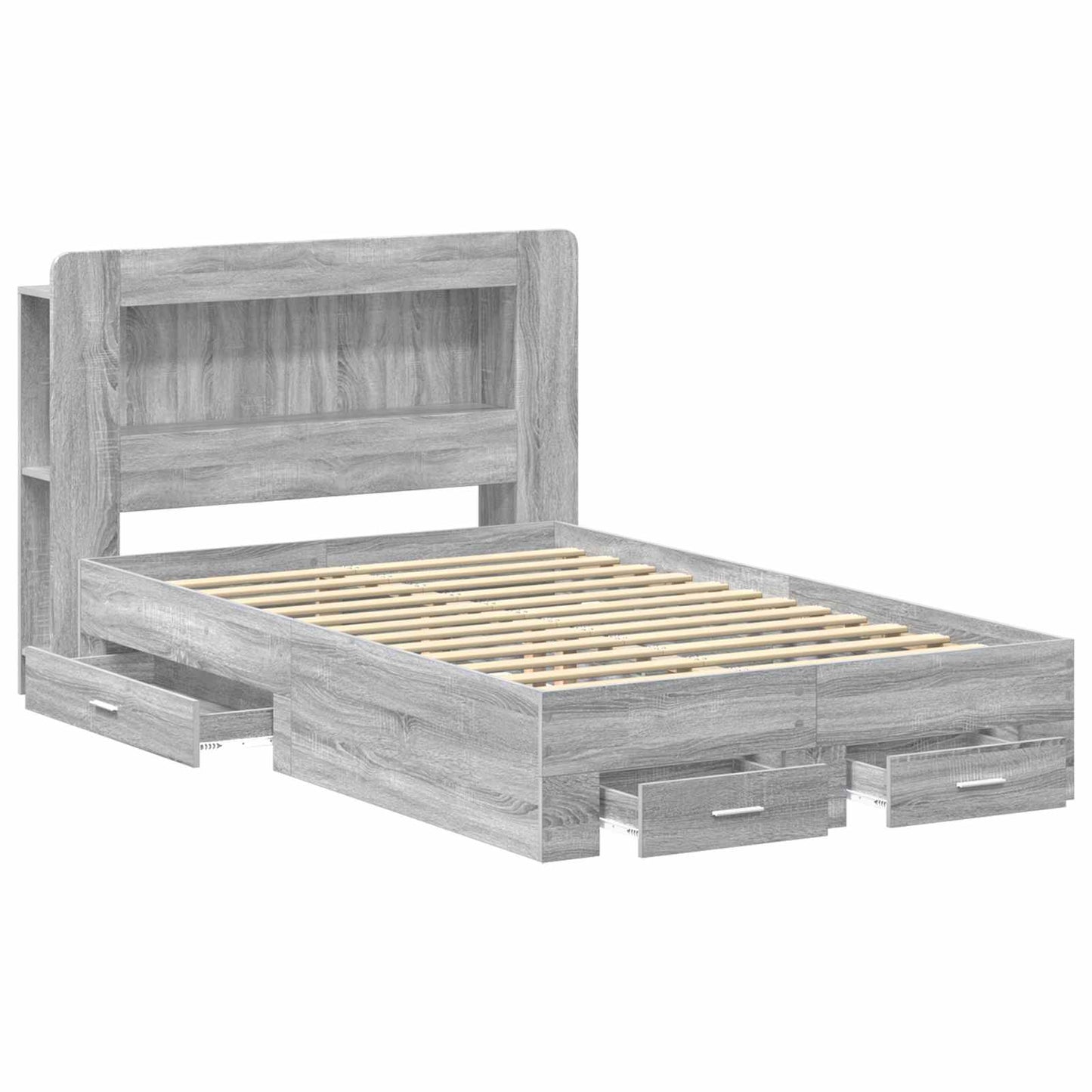 Telaio del letto con storage Sonoma grigio 120 x 190 cm | homemem39