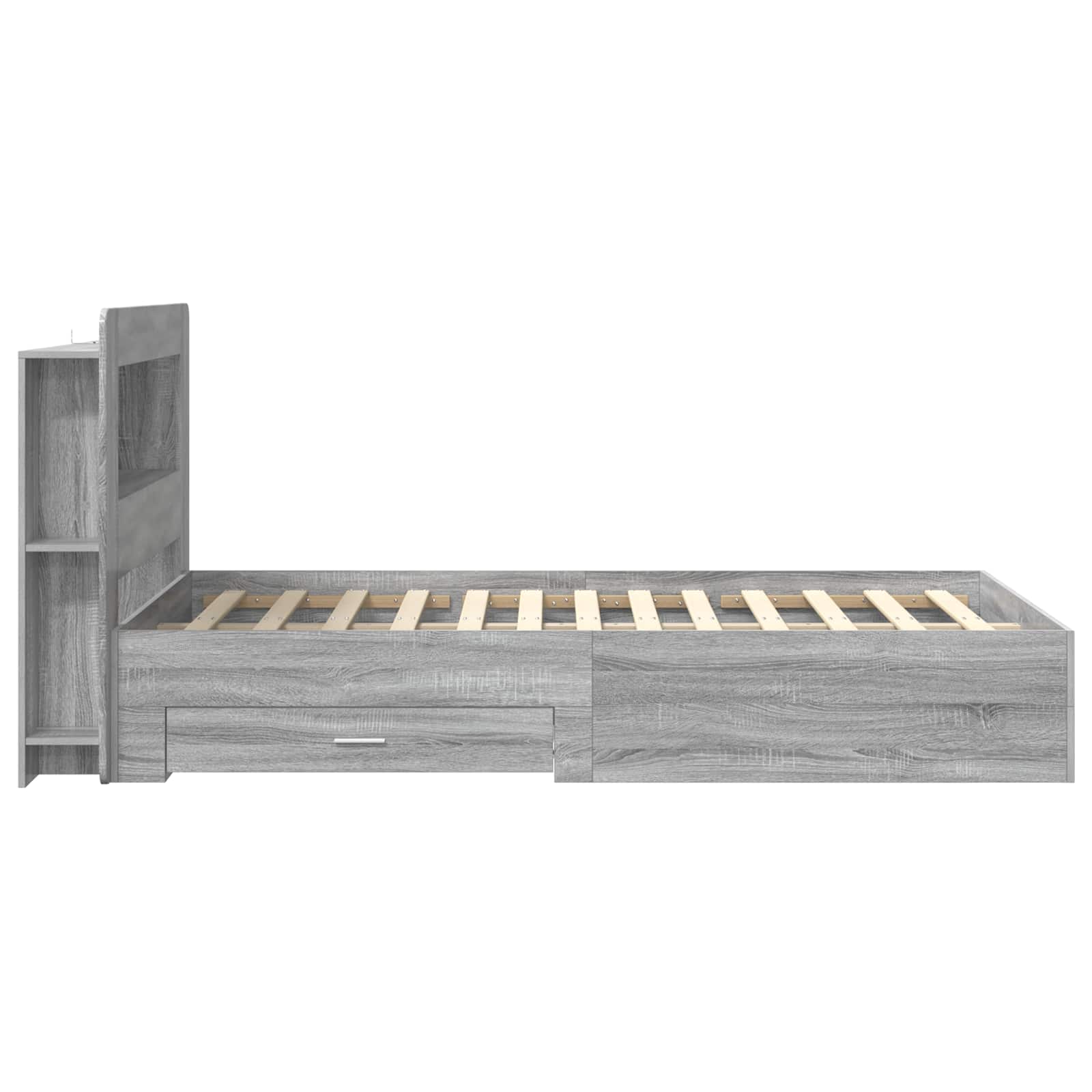 Telaio del letto con storage Sonoma grigio 120 x 190 cm | homemem39