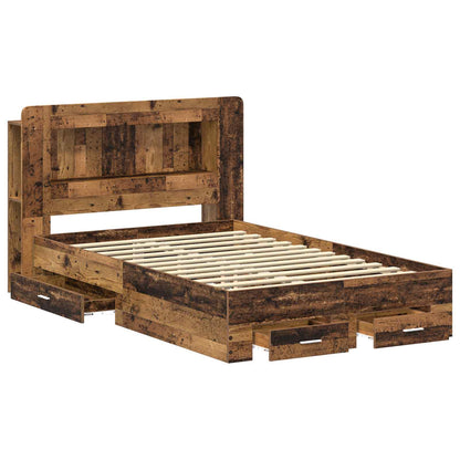 Telaio del letto con storage Legno antico 120 x 190 cm | homemem39