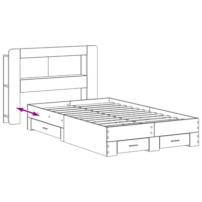Telaio del letto con storage Rovere Fumo 120 x 190 cm | homemem39