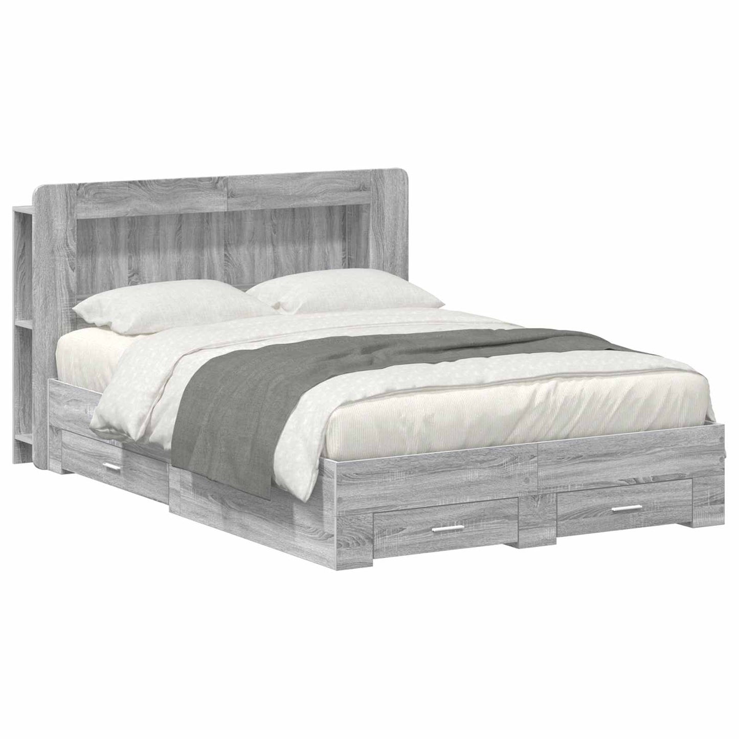 Telaio del letto con storage Sonoma grigio 140 x 200 cm | homemem39