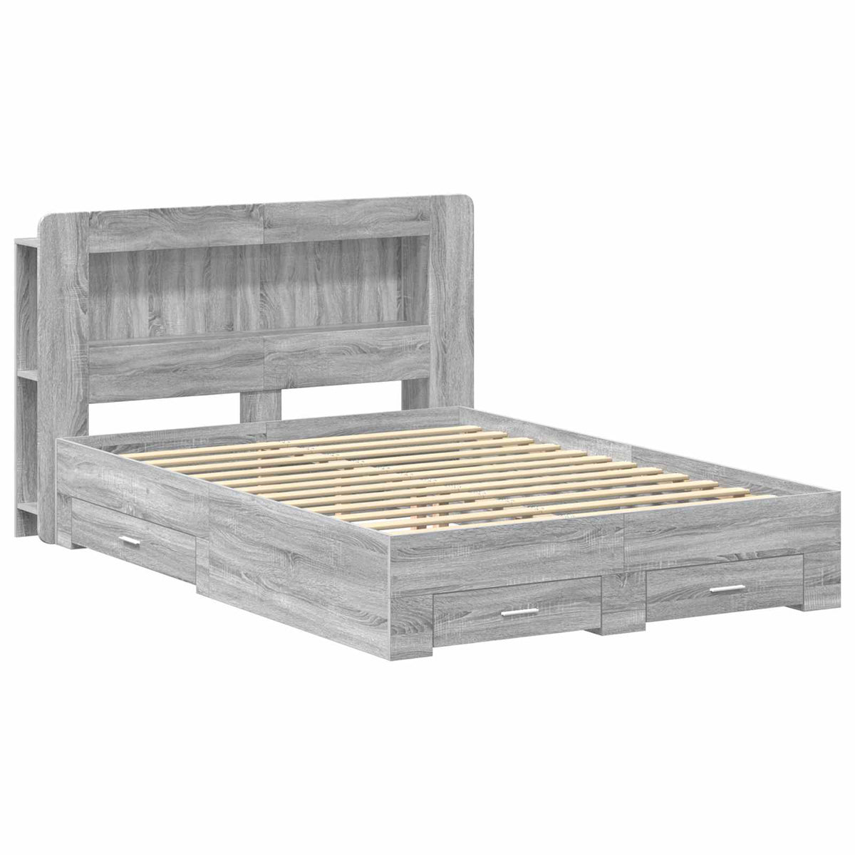 Telaio del letto con storage Sonoma grigio 140 x 200 cm