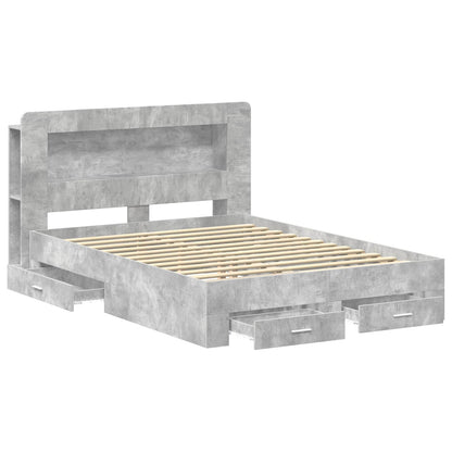 Telaio del letto con storage Grigio Cemento 150 x 200 cm | homemem39