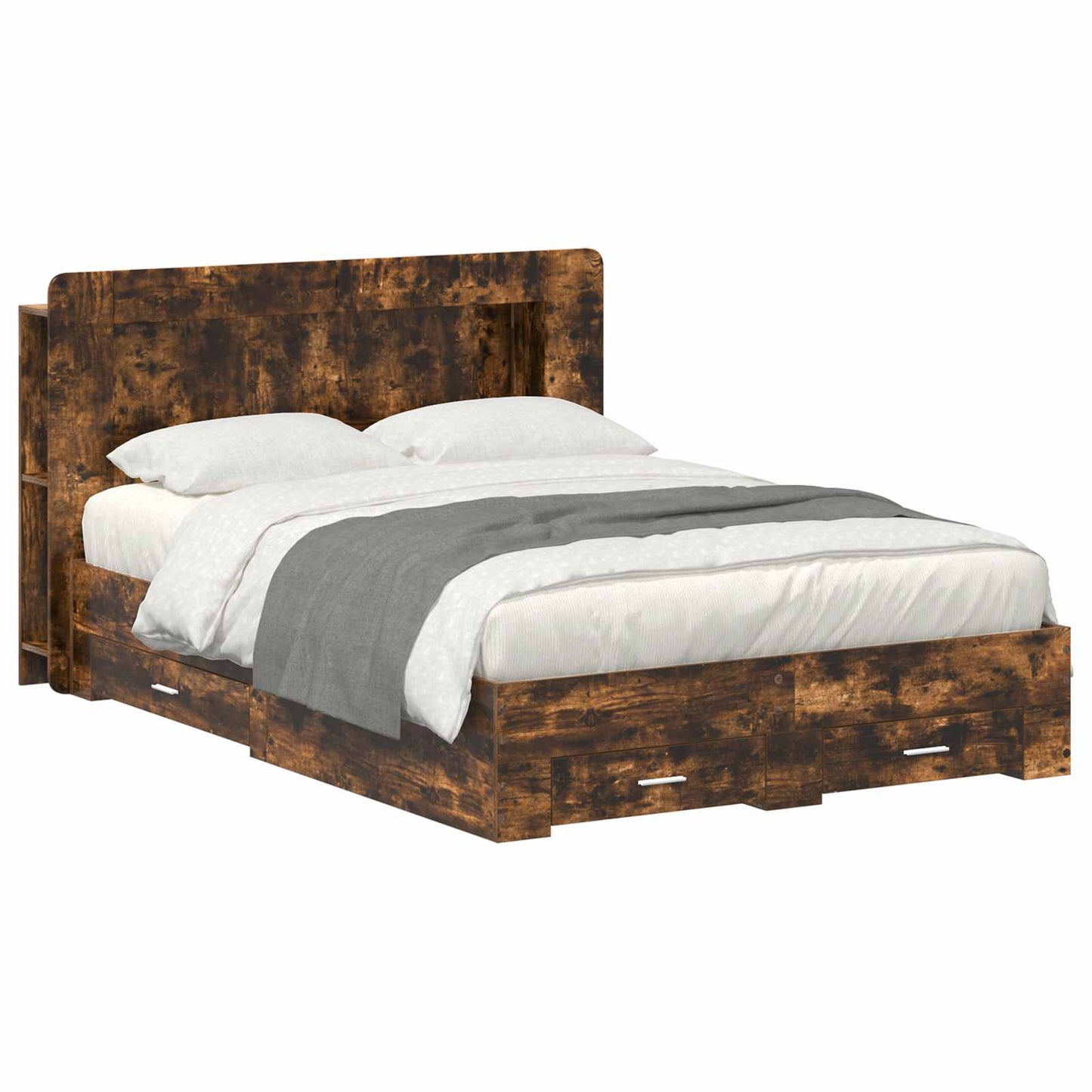 Telaio del letto con storage Rovere Fumo 150 x 200 cm | homemem39