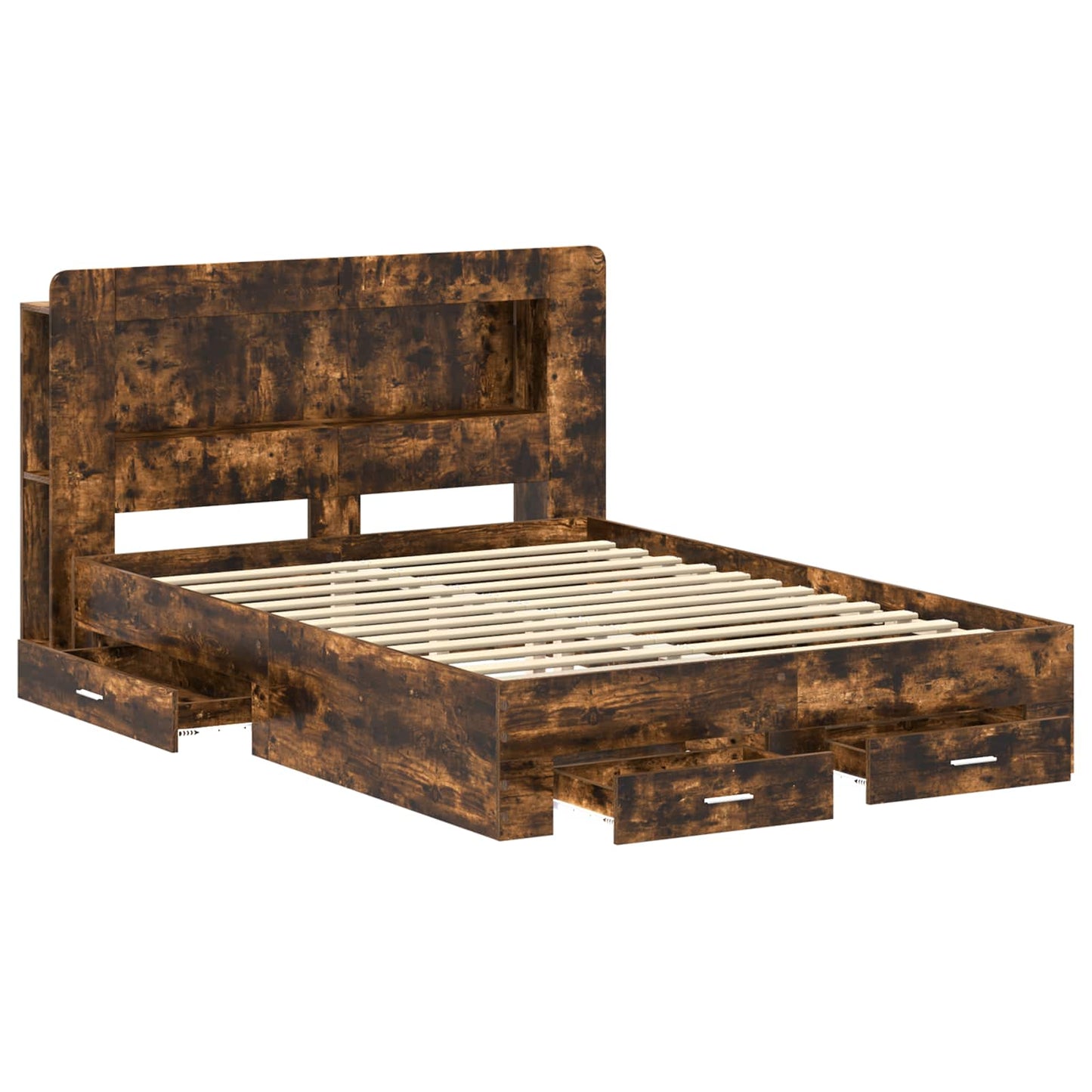 Telaio del letto con storage Rovere Fumo 150 x 200 cm | homemem39