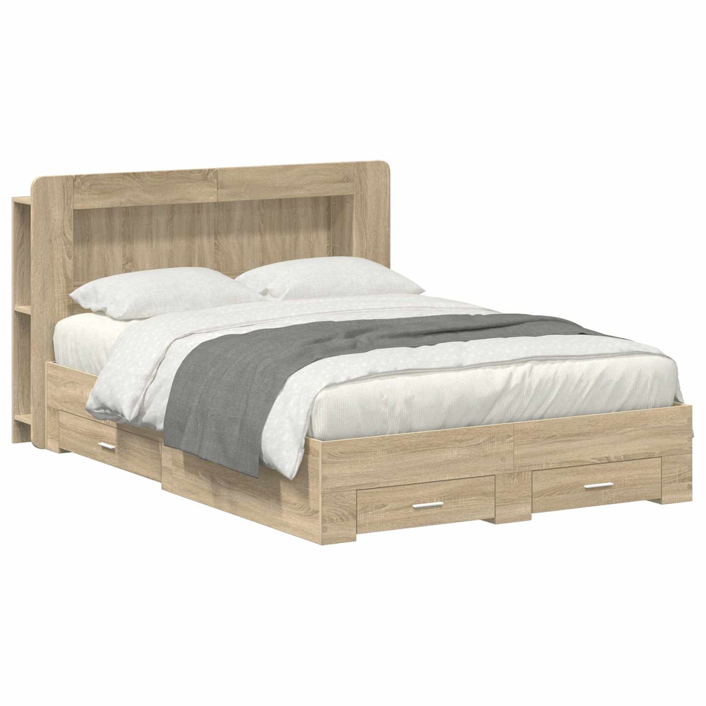 Telaio del letto con storage Rovere Sonoma 150 x 200 cm | homemem39