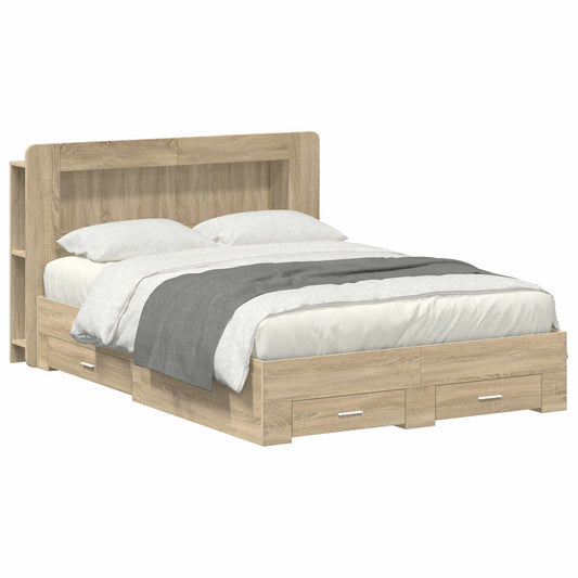 Telaio del letto con storage Rovere Sonoma 150 x 200 cm | homemem39