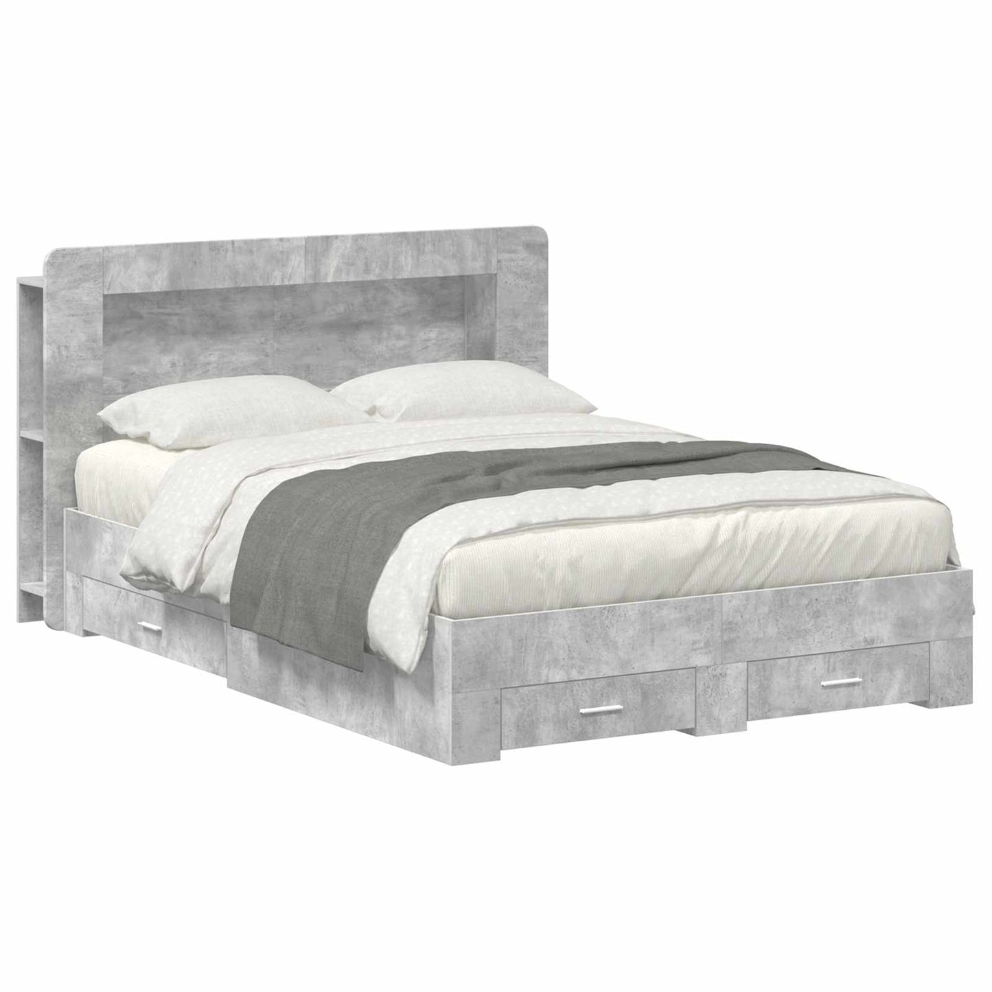 Telaio del letto con storage Grigio Cemento 160 x 200 cm | homemem39