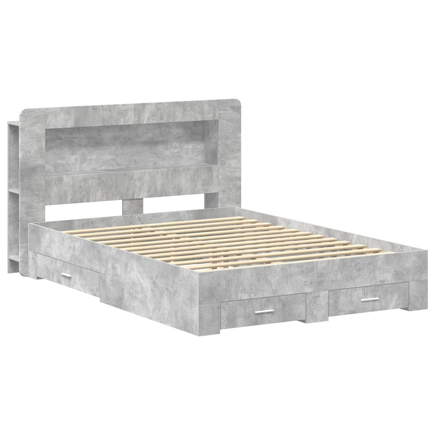 Telaio del letto con storage Grigio Cemento 160 x 200 cm | homemem39