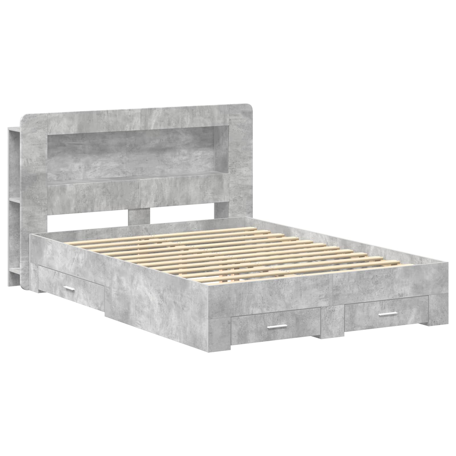 Telaio del letto con storage Grigio Cemento 160 x 200 cm | homemem39