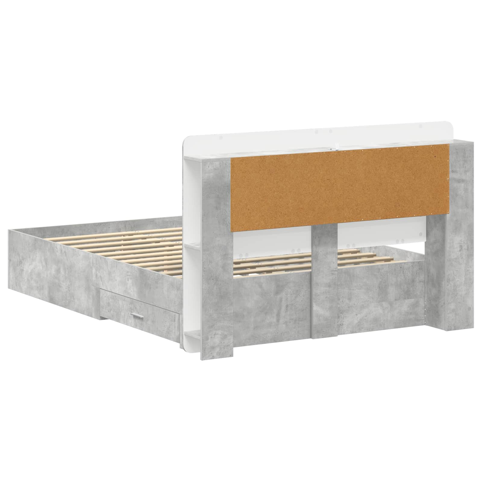 Telaio del letto con storage Grigio Cemento 160 x 200 cm | homemem39
