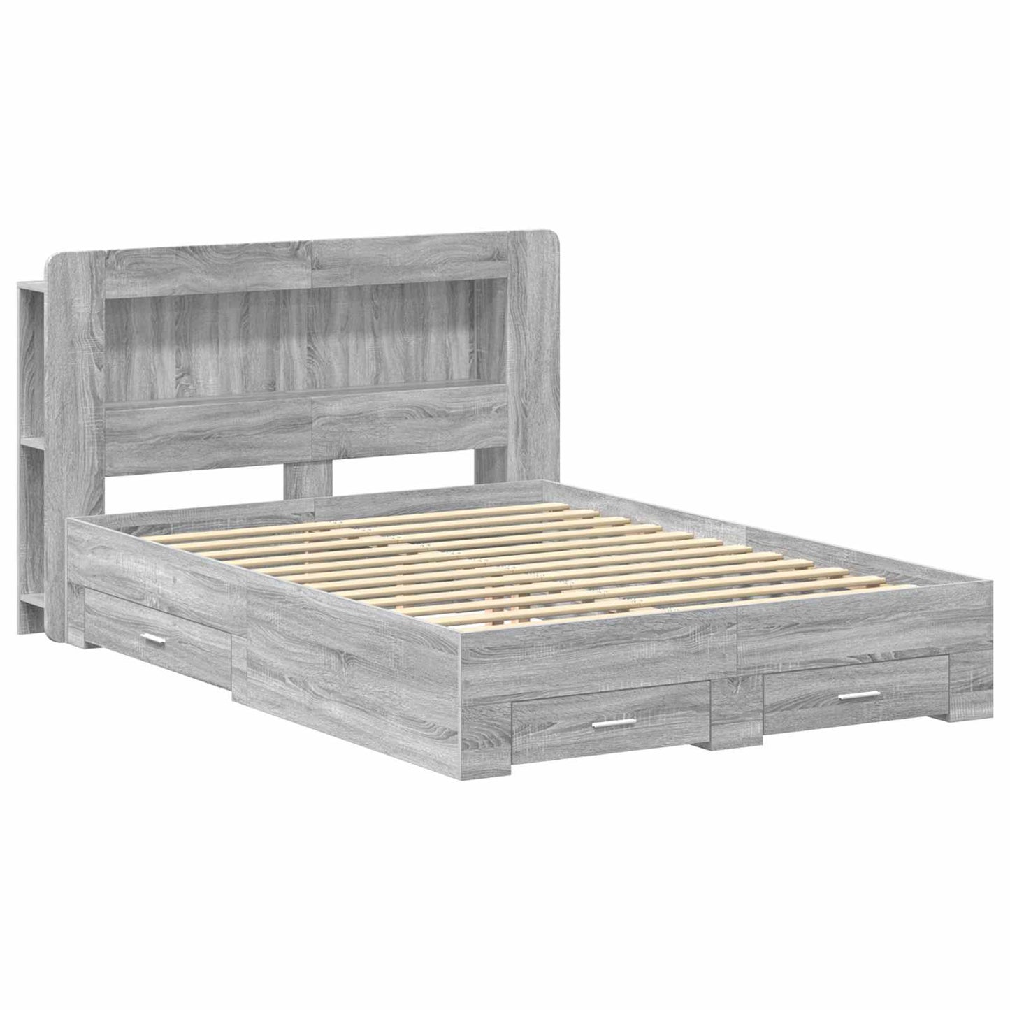 Telaio del letto con storage Sonoma grigio 160 x 200 cm | homemem39