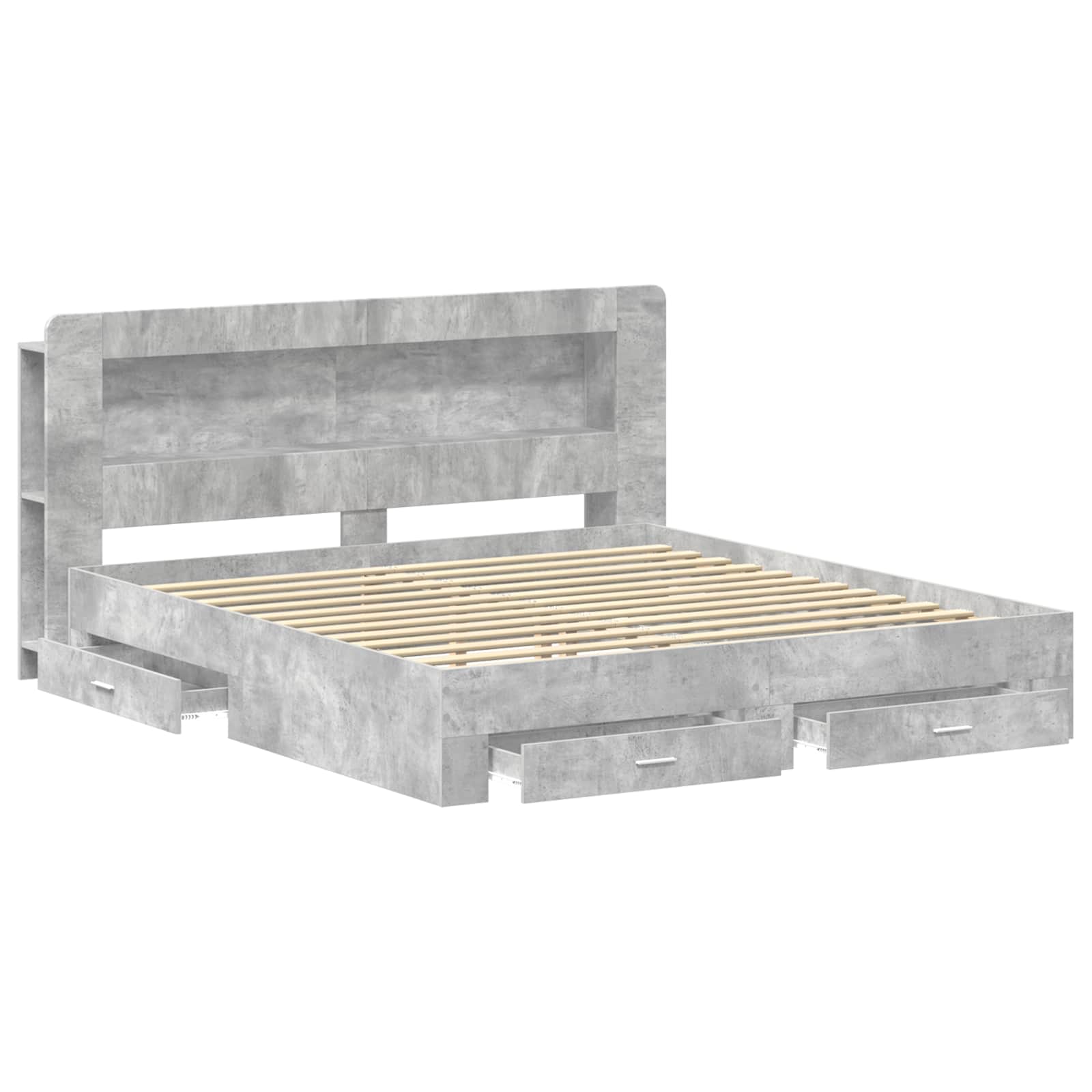 Telaio del letto con storage Grigio Cemento 200 x 200 cm | homemem39
